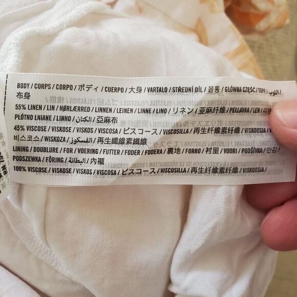 Abercrombie & Fitch Off Shoulder Tropical Linen Blend Dress sz Sm - Picture 10 of 11